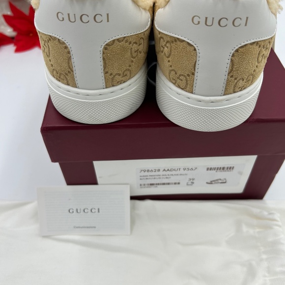 Women’s Gucci ace GG suede sneakers with shearling lining size 39 made in Italy - Picture 5 of 9